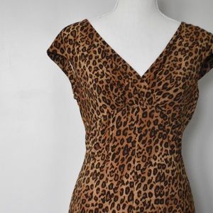 Lauren Ralph Lauren Leopard Print V Neck Dress